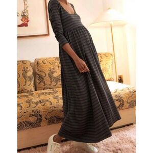 Hatch Maternity Phoebe Charcoap Melange Navy Striped Dress Size 2 (Medium)